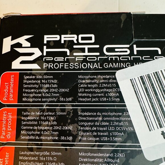 WIRED K2 Pro Professional Gaming Headset With Microphone & Adjustable Headband - Picture 11 of 16